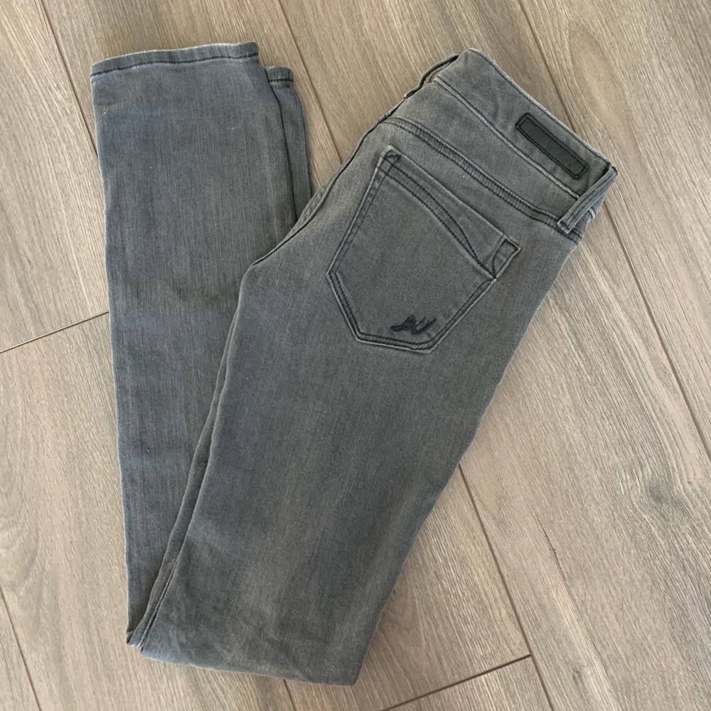 Gray Distressed Express Mia Mid Rise Leggings